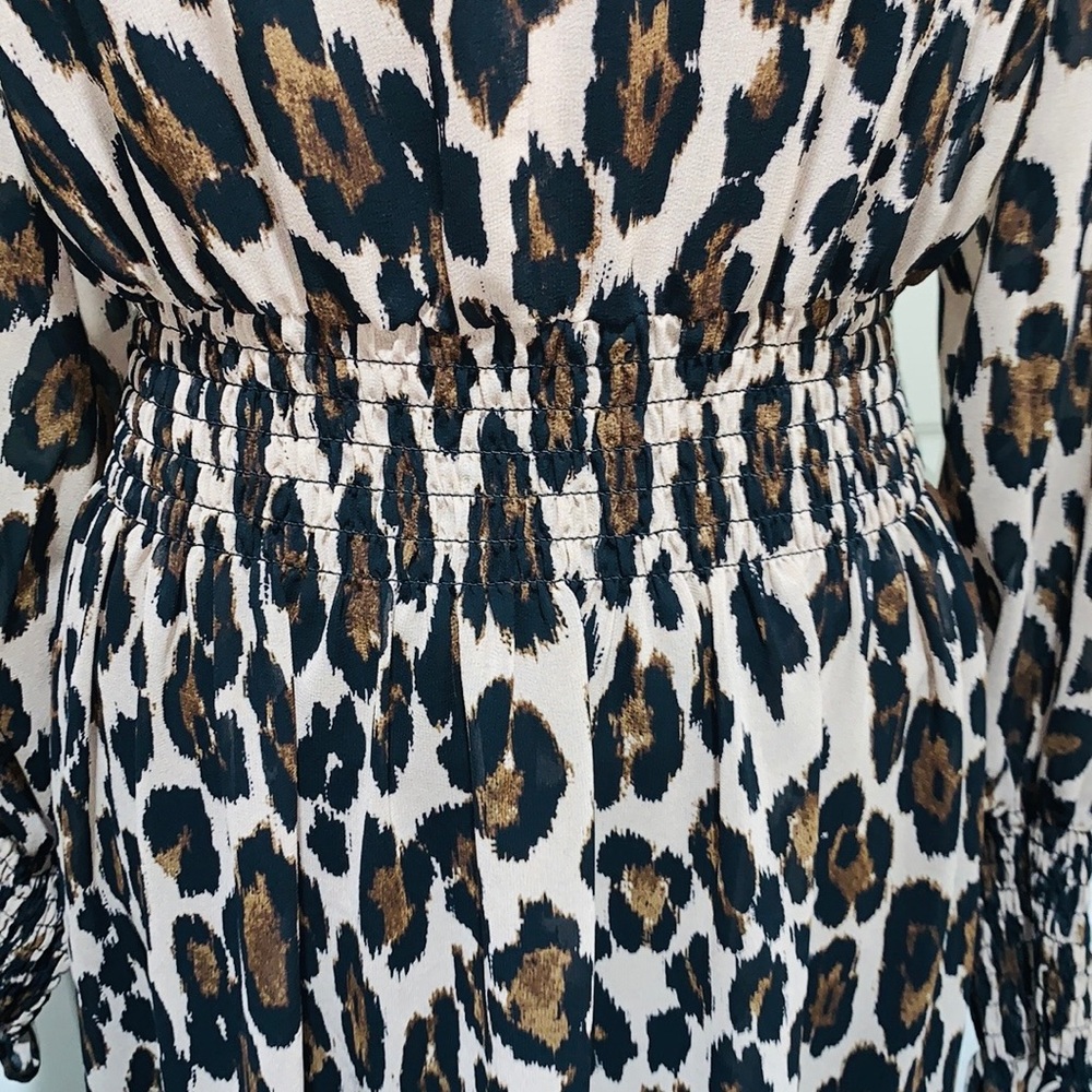 Taylor Dresses Women's LongSleeve Animal Printed Smocked Midi Dress. 14W - Picture 7 of 11